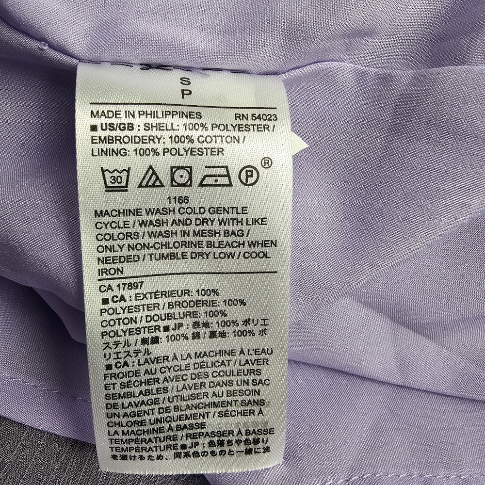 Banana Republic Factory Square Neck Ruffle Clip Dot Blouse in Lilac Sea - Picture 8 of 9